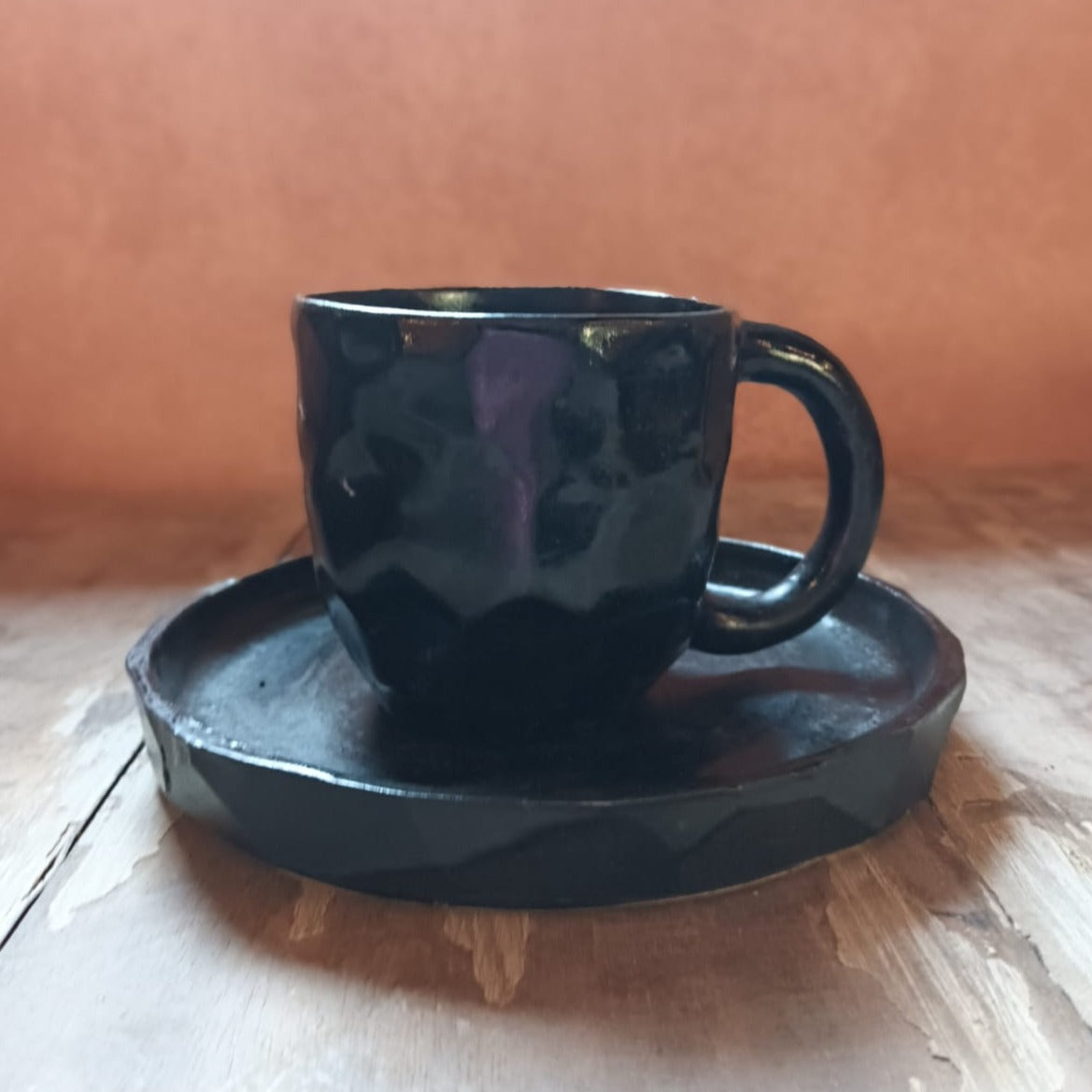 Faceted Cup and Saucer