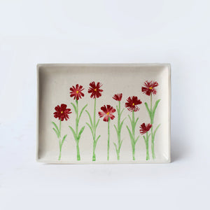 Floral spring Platter Rectangle -7.5x 9.5"
