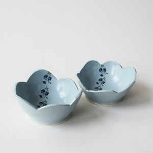 Blooms-On-A-Cloud Nut Bowls White(Pair)