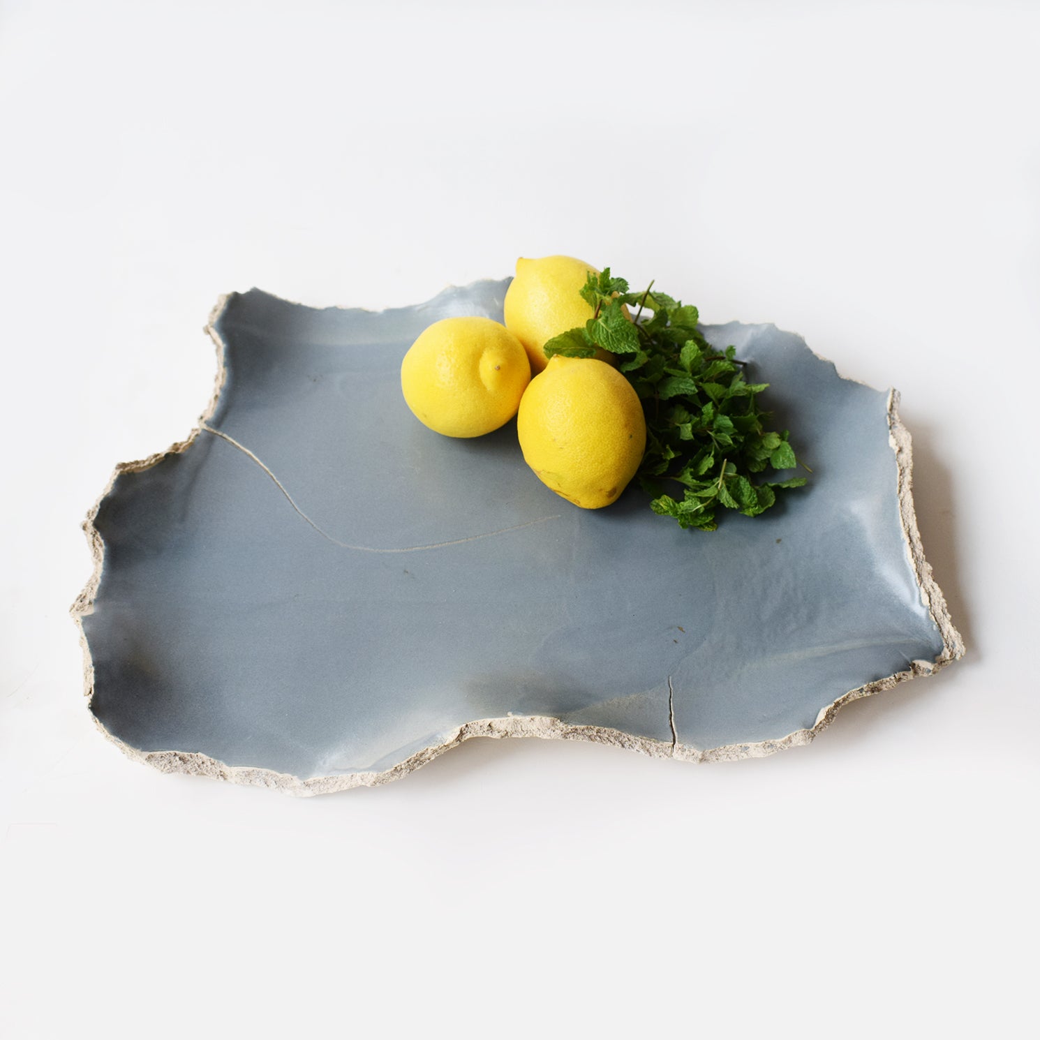 Monochrome Grey Torn Platter for DRY Service