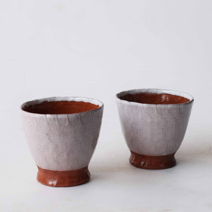Toasted Terracotta Snow V-shaped Tumblers (Pair)
