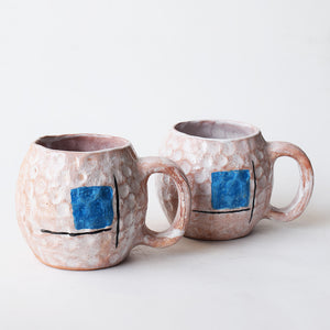 Toasted Terracotta- Block Painted Beer Mugs(Pair)