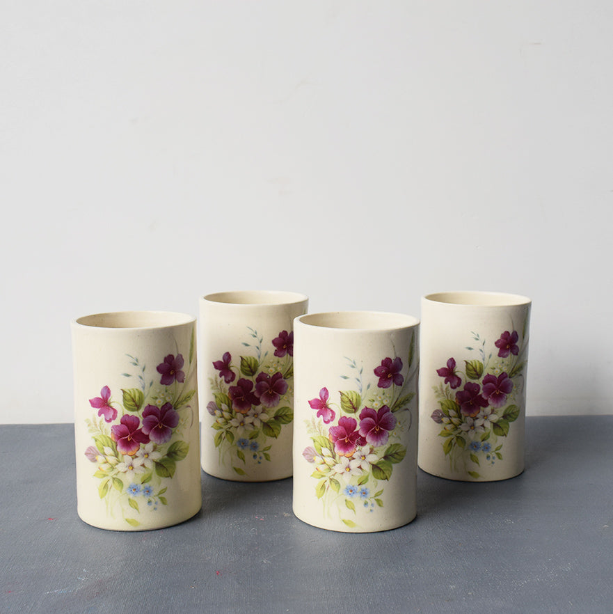 Floral Sleek Tumblers - Boho Eclectic Blooms- (Set of 4)