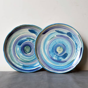 Handpainted- Blueberry Swirl Plates 11"