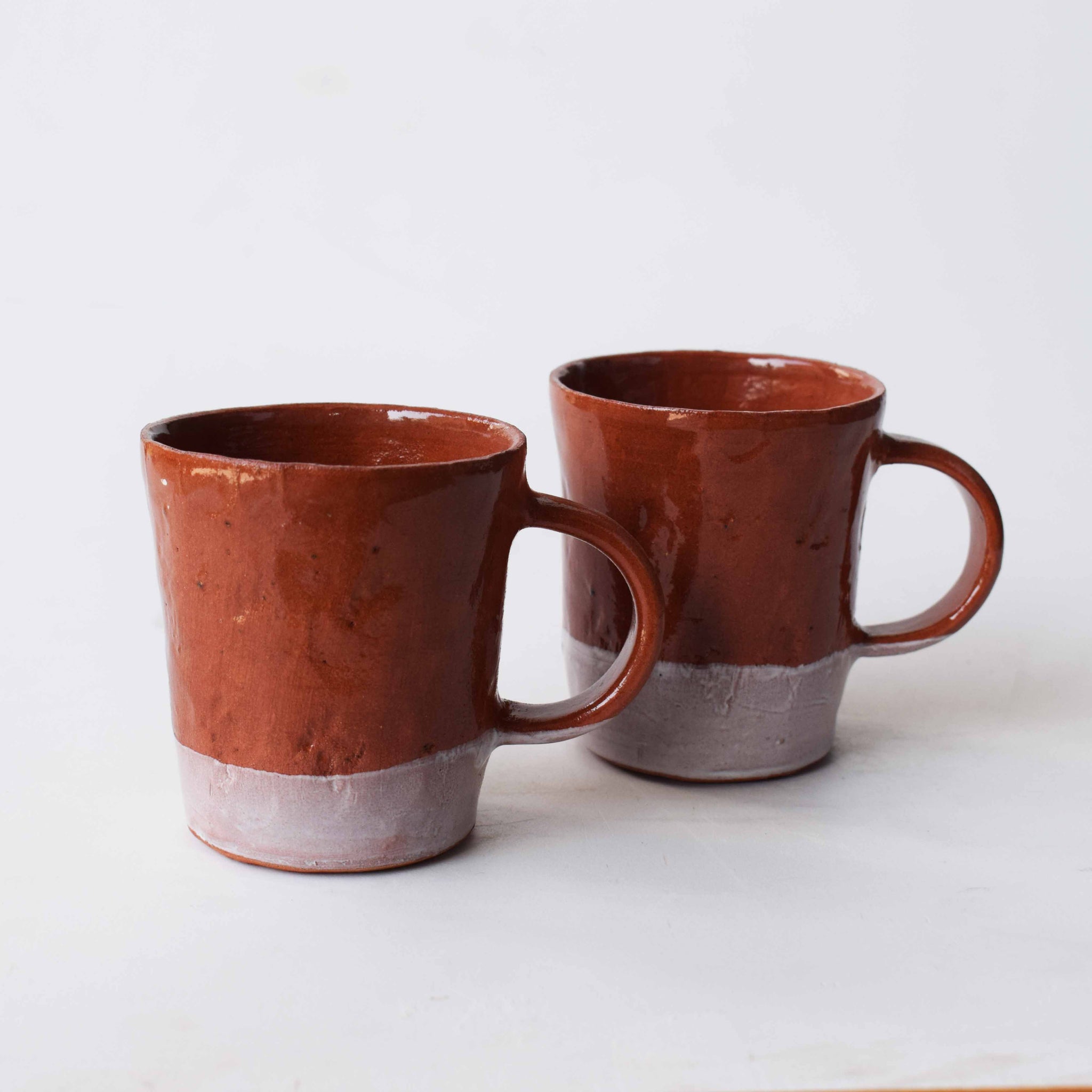 Toasted Terracotta Cream Tapered Mugs (Pair)
